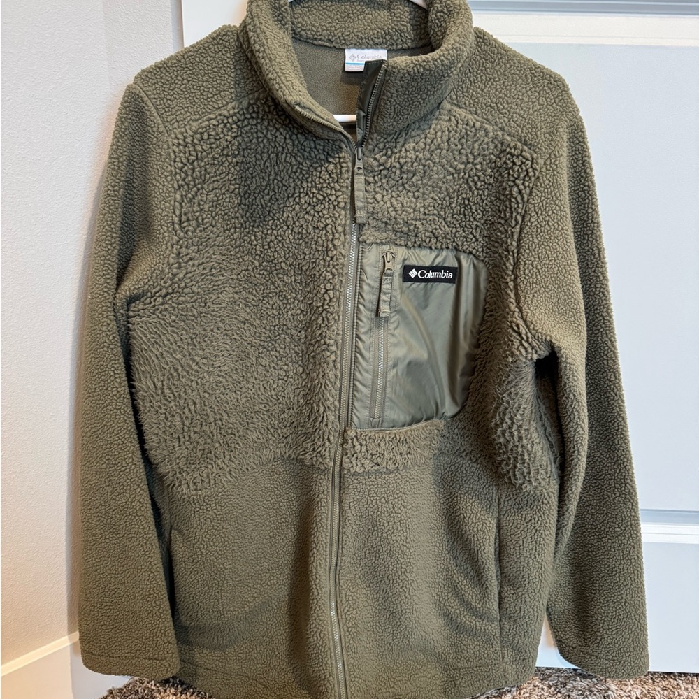 Columbia Sage Green Sherpa Jacket Large